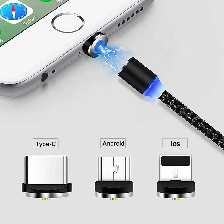 LED Micro USB 2,0 Магнитная Зарядка Supercalla нейлоновый плетеный кабель Type c кабель 2 м