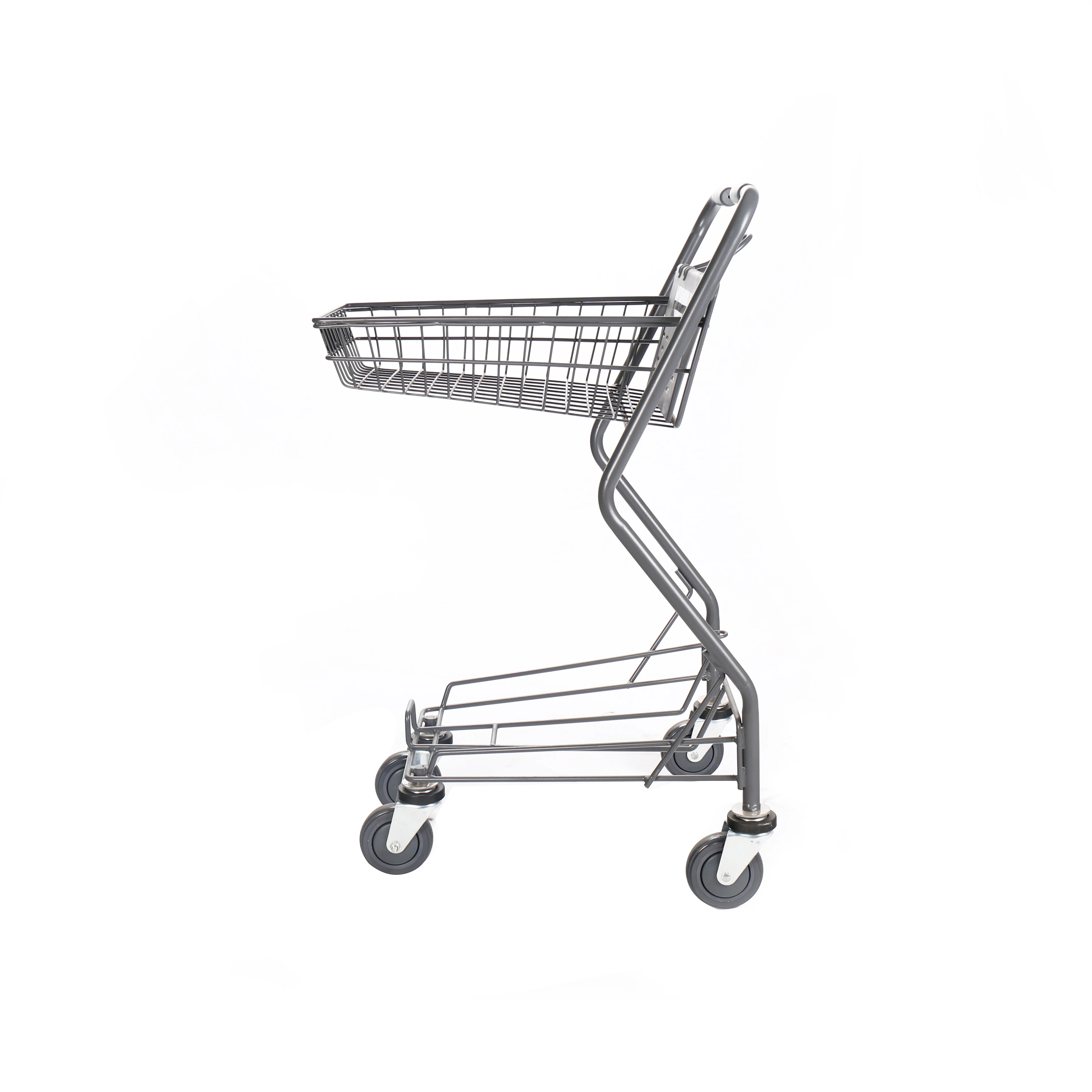 Unfolding Grocery Shopping Cart Supermarket Carts Steel Grocery Cart Shopping Trolley With Basket