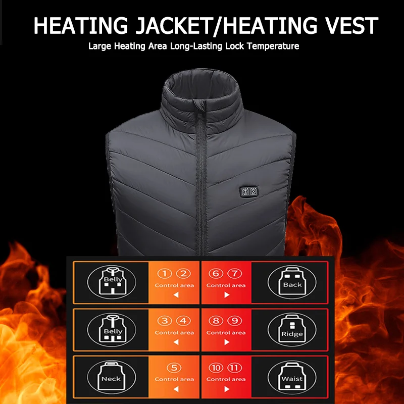 Heated vest with battery pack Body Warming Shawl Heating Blanket Intelligent Temperature Control Physiotherapy Electric Heating