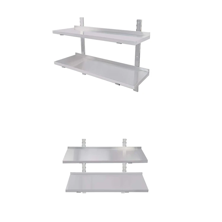 Commercial Restaurant Equipment kitchen 2-tier stainless steel metal wall mounted rack shelf for home hotel