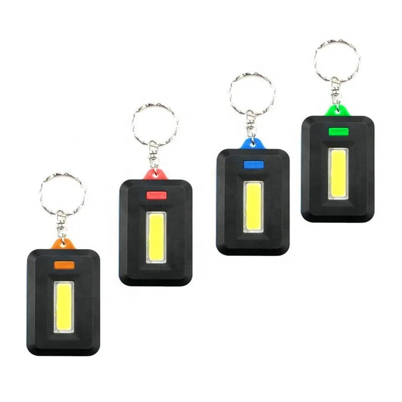 Tiny Plastic Cheap 100 Lumen 3W COB Mini Key Chain Light Torch Pocket Mini EDC Flat Flash Light LED Flashlight Keychain
