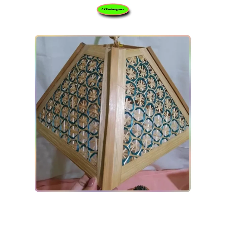 Top Manufacturer of High Quality Bamboo Material 25*18cm Size Unique Design Energy Saving Lamp at Low Price