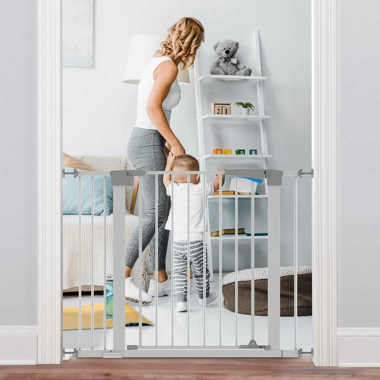 Pressure Mount Easily Step Over Indoor Baby Gates for Doorways and Hallways Small Dog Low Pet Gates Adjustable Puppy Dog Gate