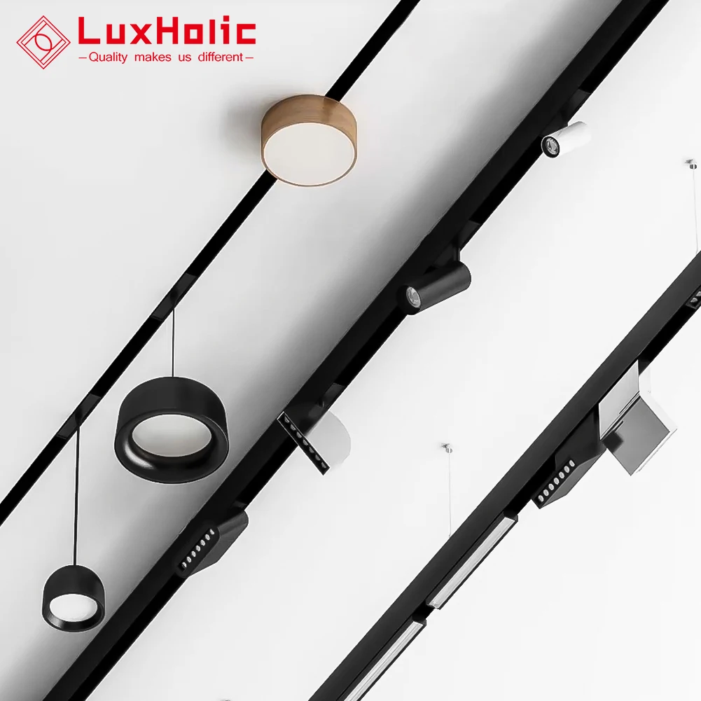Recessed Dimmable Smart Dali Magnet Linear Rail Light System Aluminum 48v Magnetic Track Light For Hotel Showroom Home