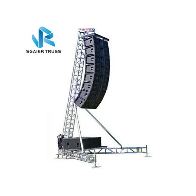 High Quality Customized Square Stage Truss Shape  Aluminium Speaker Lift Truss System For Sale