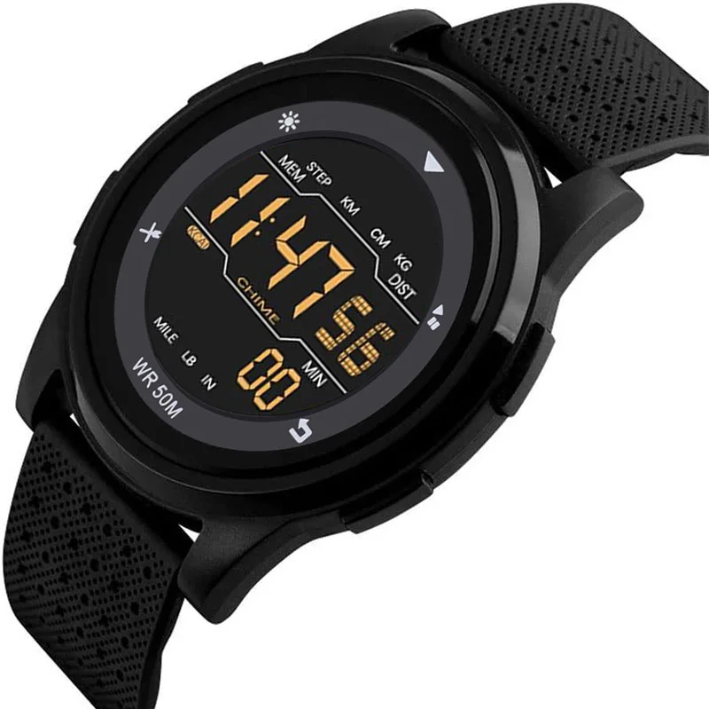Wholesale Fashion Waterproof Custom Logo Ultra Thin Digital Watch With Step Calorie Distance Count