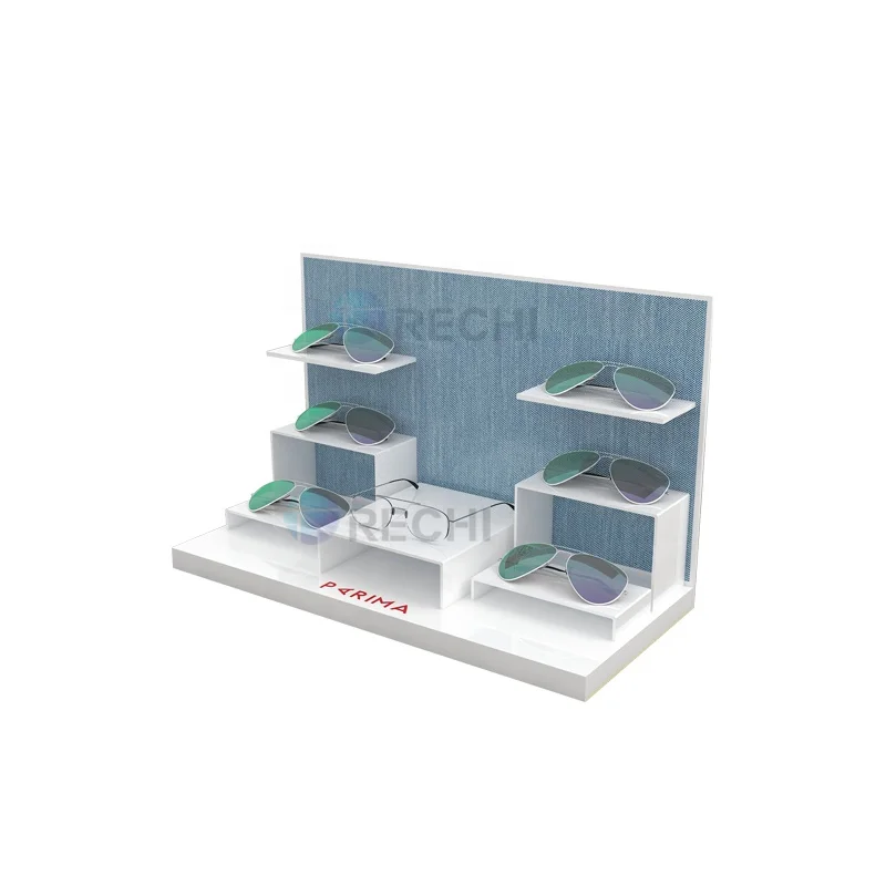 RECHI Custom Design & Manufacture Table Acrylic Eyeglasses Retail Display Stand Rack For Optical Shop Sunglasses Display Shelf