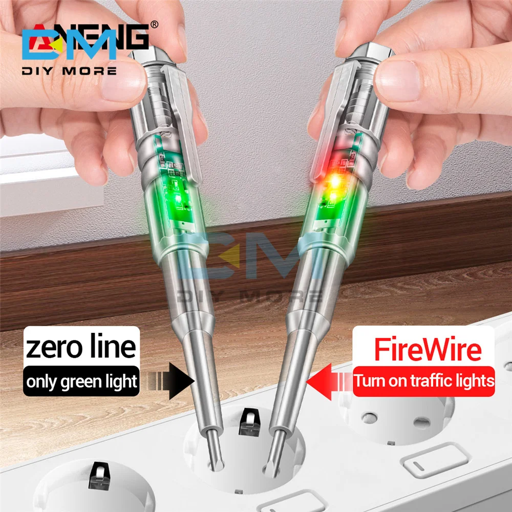 B12 B14 Digital Induced Electric Tester 24-250V Electric Screwdriver Probe with Indicator Light Test Pen Sensor Voltage Tester