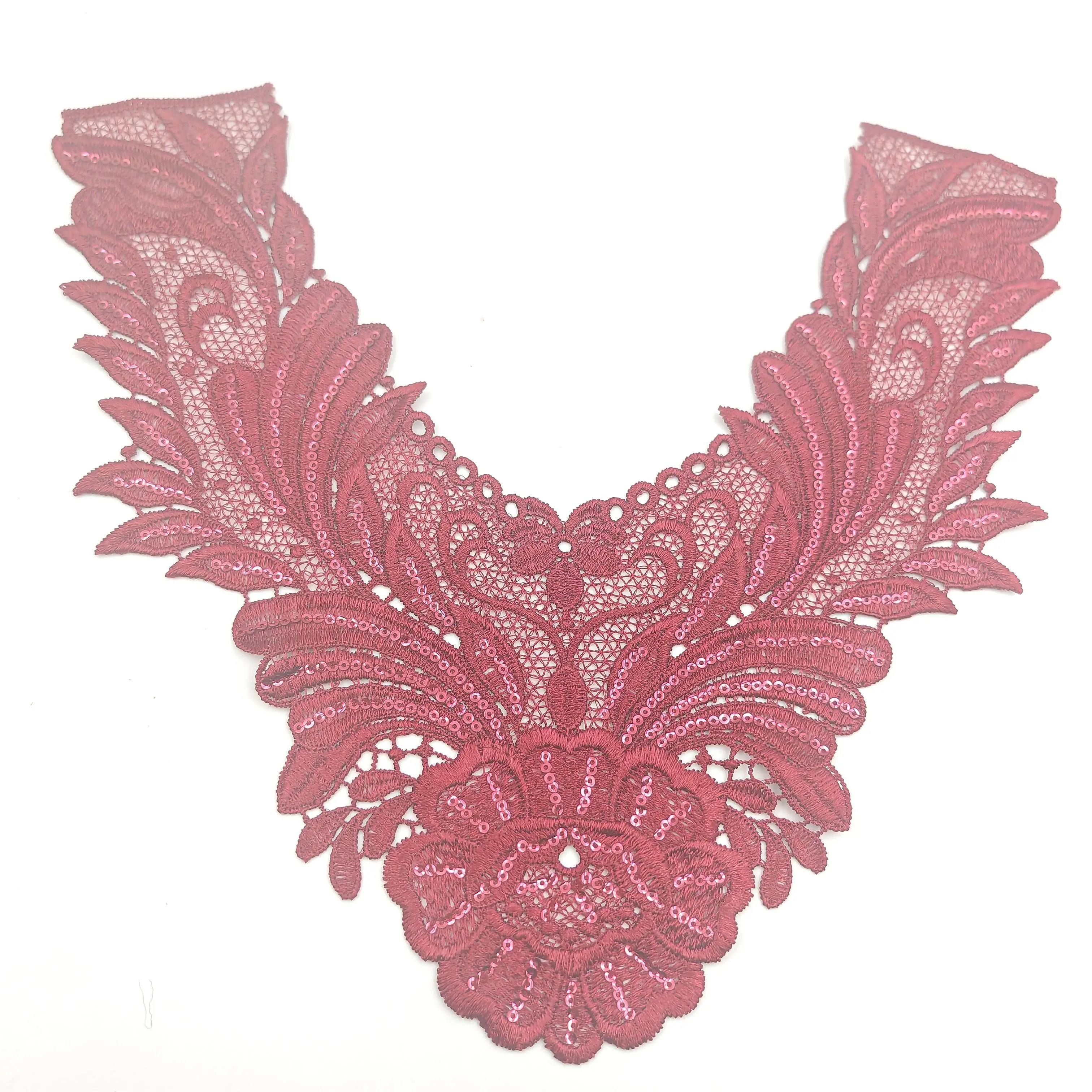 High quality Neckline Lace african fabrics embroidery Chemical lace trim Collar for decor clothes wed