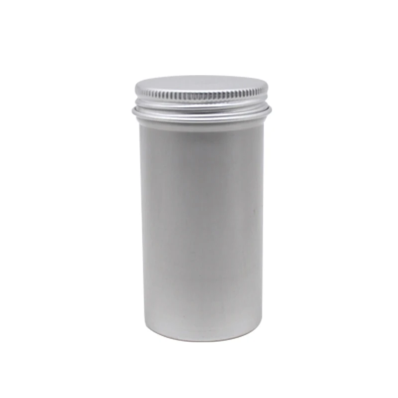High quality metal packaging 80g tall aluminum jar with screw lid for tea packaging candy candle wholesale