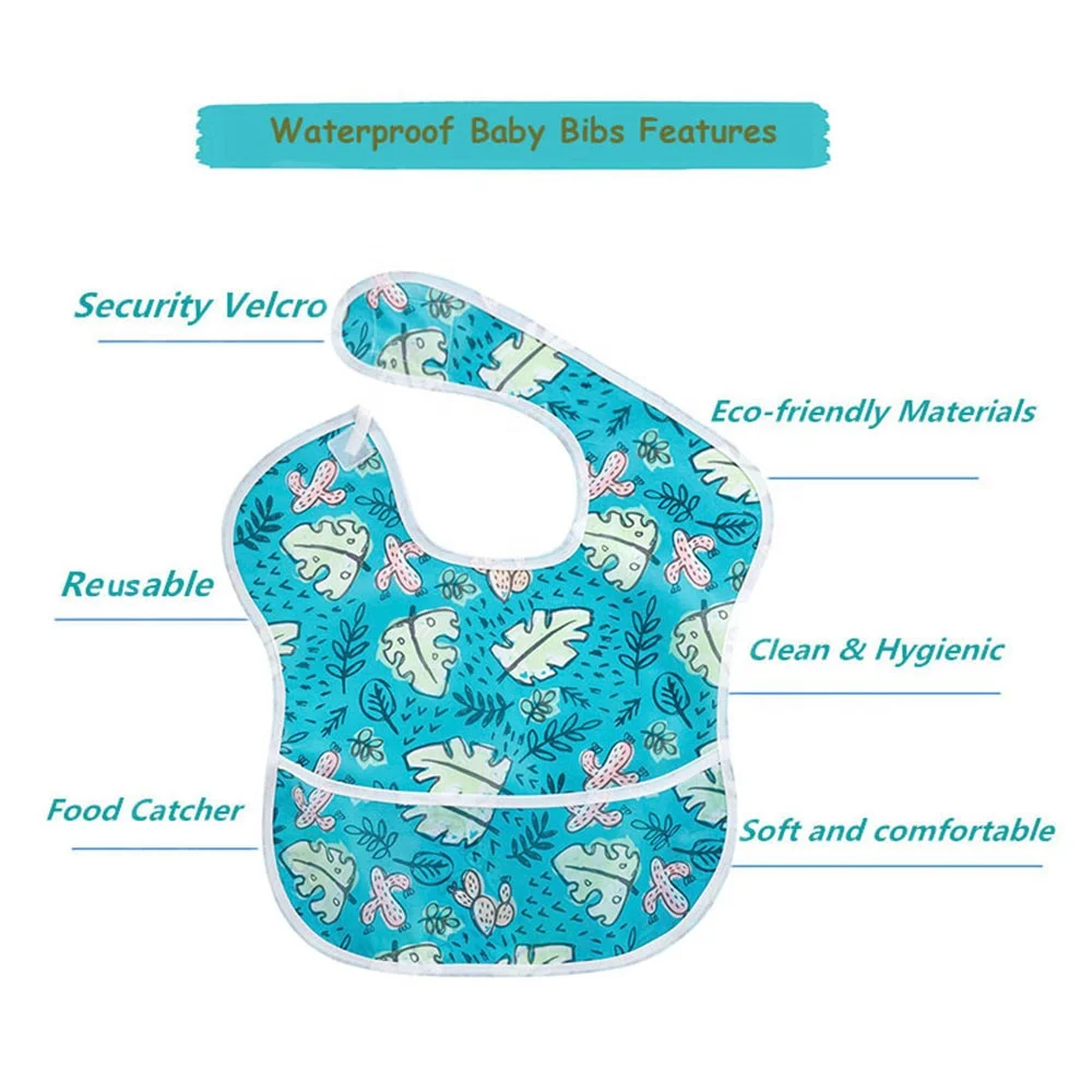 6-24 Months Stain and Odor Resistant Washable Baby Bibs Waterproof
