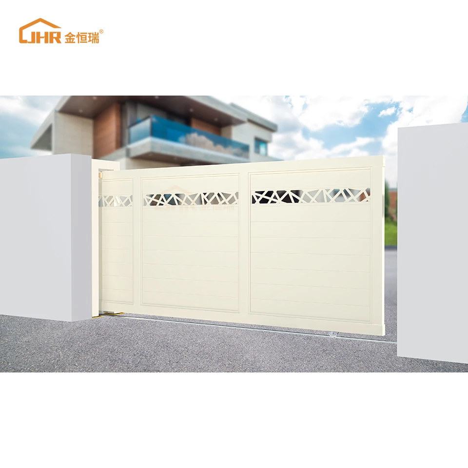 JHR Factory Direct Customized Commercial Metal Swing Sliding Gate Customized Aluminium Gates Driveway  With Manufacturer Price