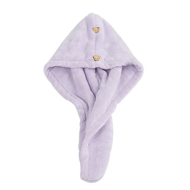 Amazon Hair Drying Hat Quick-dry Hair Towel Cap Coral Fleece Microfiber Towel Cap Super Absorption Turban Hair Dry Cap