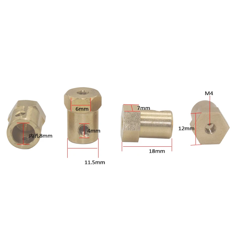 DIY Parts Hexagonal Coupling 3mm 4mm 6mm 8mm Inner Bore Gear Motor Shaft Coupling with Screw Metal for Motor