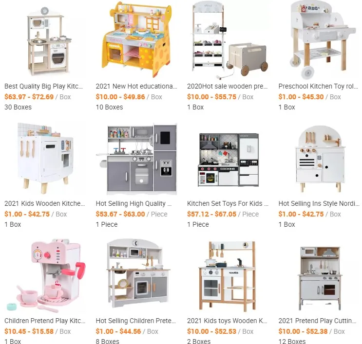 Wholesale Educational Wooden Kitchen Set Toys For Girls Pretend Large Kitchen And Refrigerator Cooking Toys For Kids