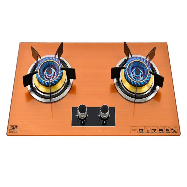 Factory direct selling high quality 2 burner tempered glass stove gas cooktop
