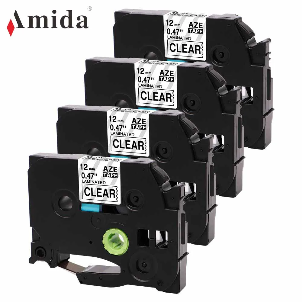  Amida 12 мм TZe-131 TZe-231 совместимый принтер ленты черный на прозрачном и белая