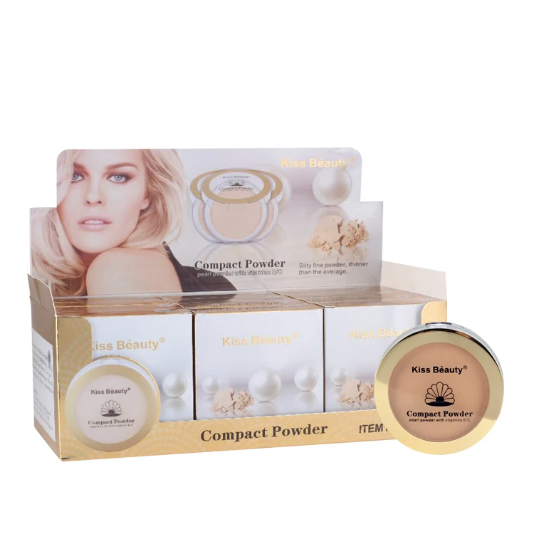 
hot sale pearl powder with vitamins E/C waterproof presses powder 