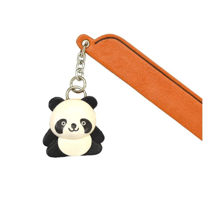 Materials eco friendly gift retro animal leather corner bookmark