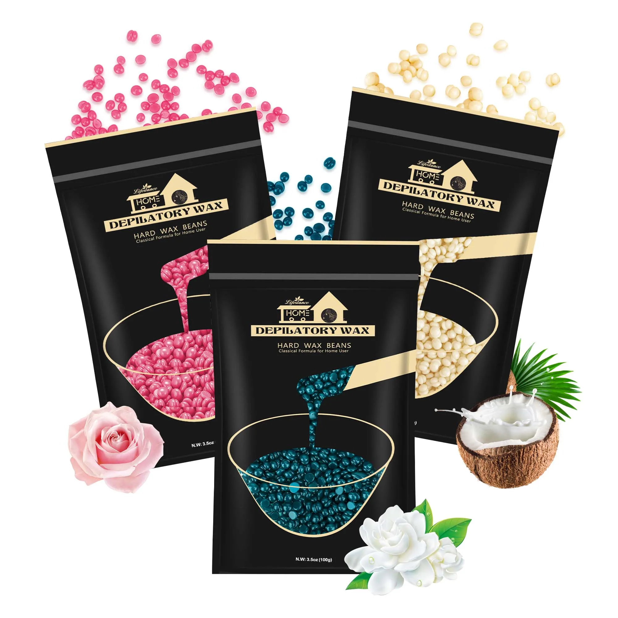 Lifestance  Pink Hard wax beans Free Sample wax for hair removal and depilator individual private label wax