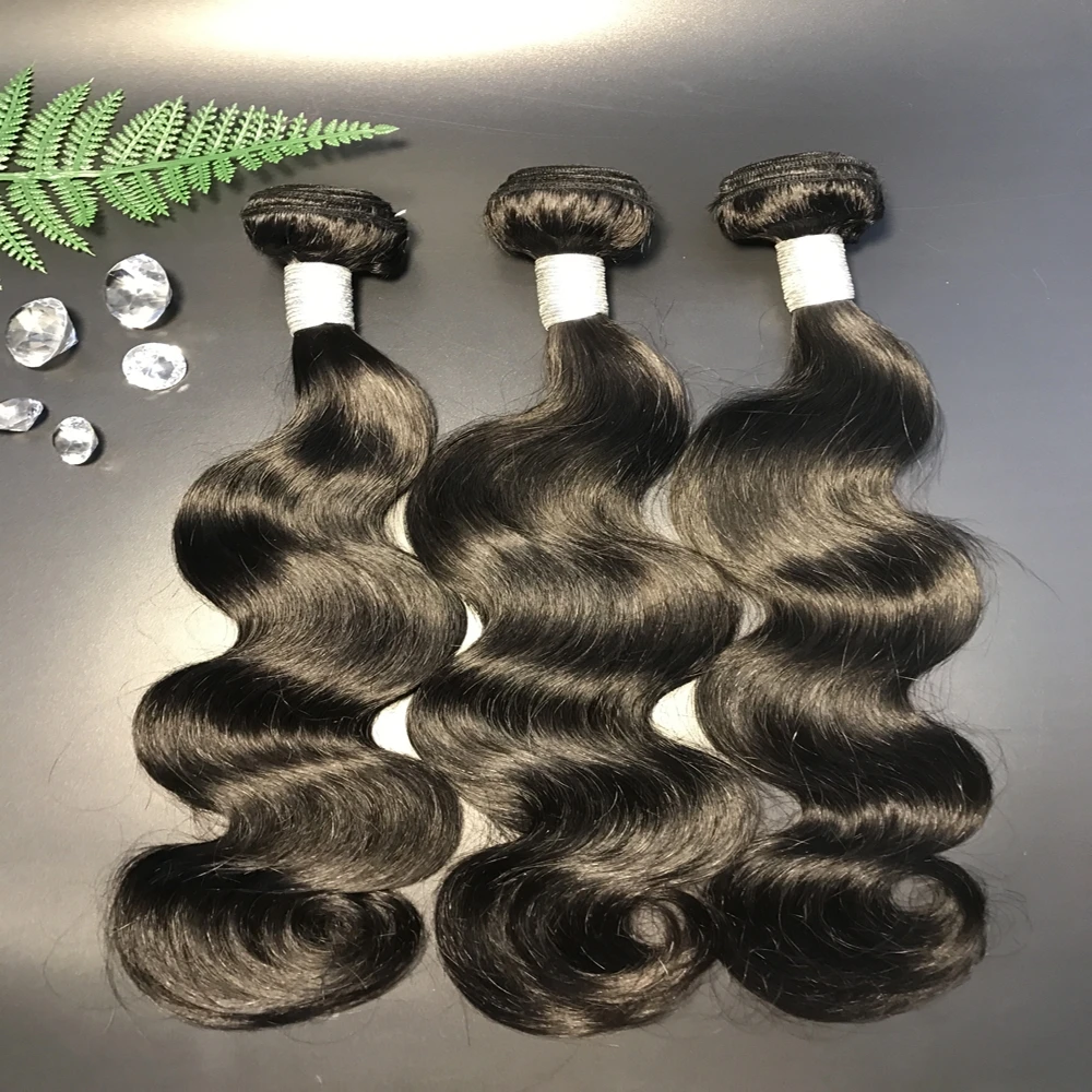 
virgin hair body wave bundles 10a with lace closure on sale 