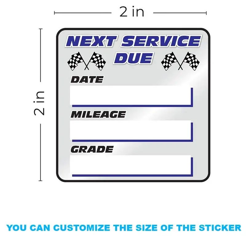 Custom Waterproof Vinyl Car Service Reminder Sticker Heat Sensitive Adhesive Paper Easy to Write Oil Change Reminder