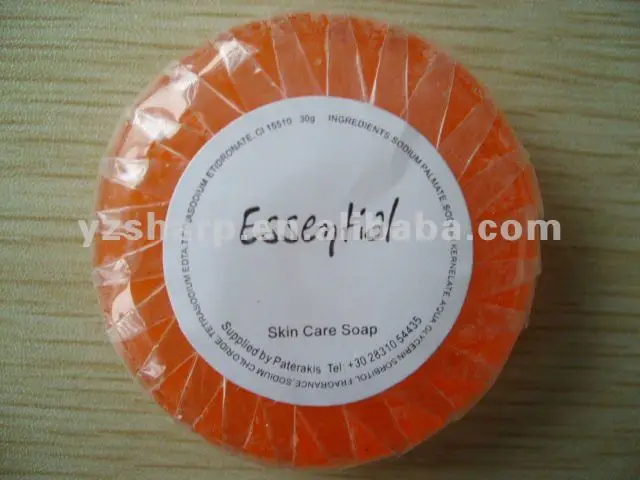 Customized white mini soap for hotel, 15g small round soap