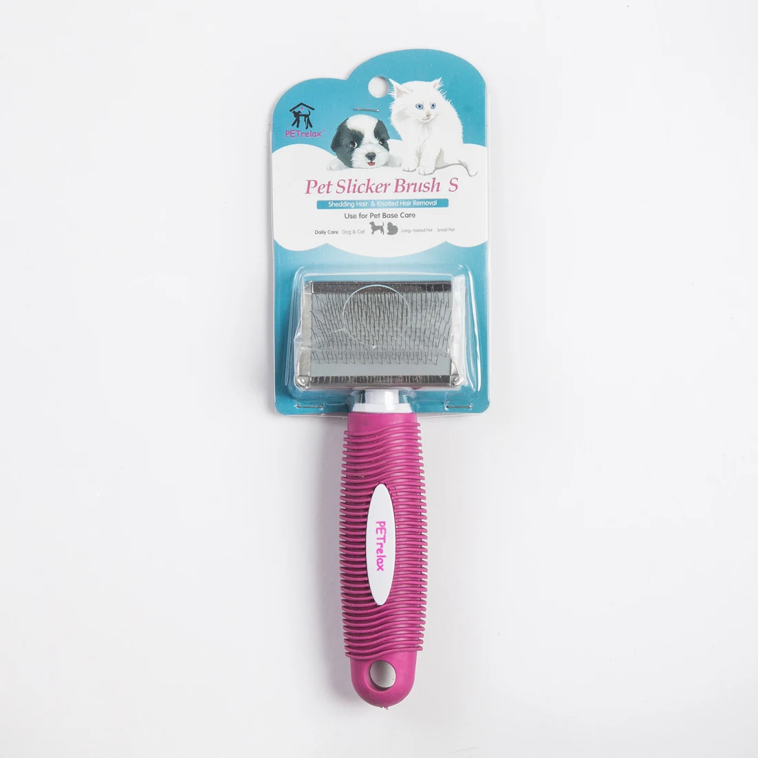 Best Selling Colourful Plastic Handle Pet Blicker Brush Fine Pet Products Dog Grooming Supplies