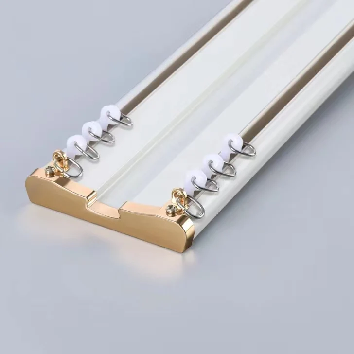 aluminium double silent curtain rod and rails curtain rail rods