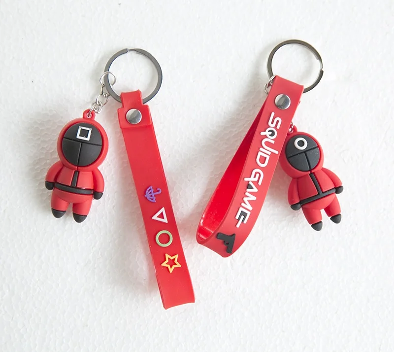 3d Pvc Squid Game Keyring Figures Key Ring Pendant  other key chains