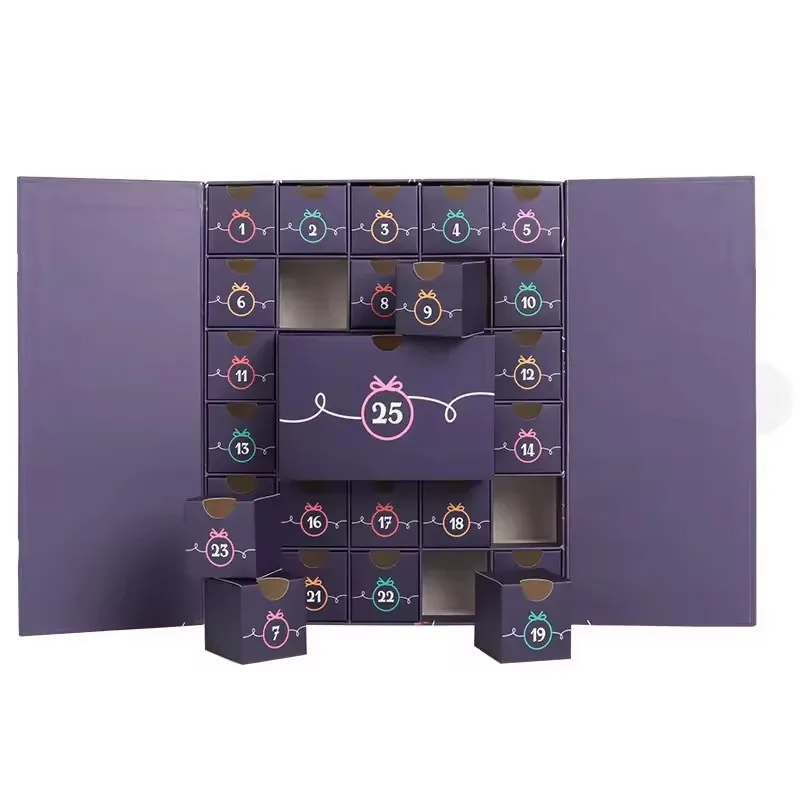 Индивидуальная конструкция, 25 ящиков, двойная дверная шкатулка, игрушка, подарок, обратный отсчет, Адвент-календарь, всплывающий календарь