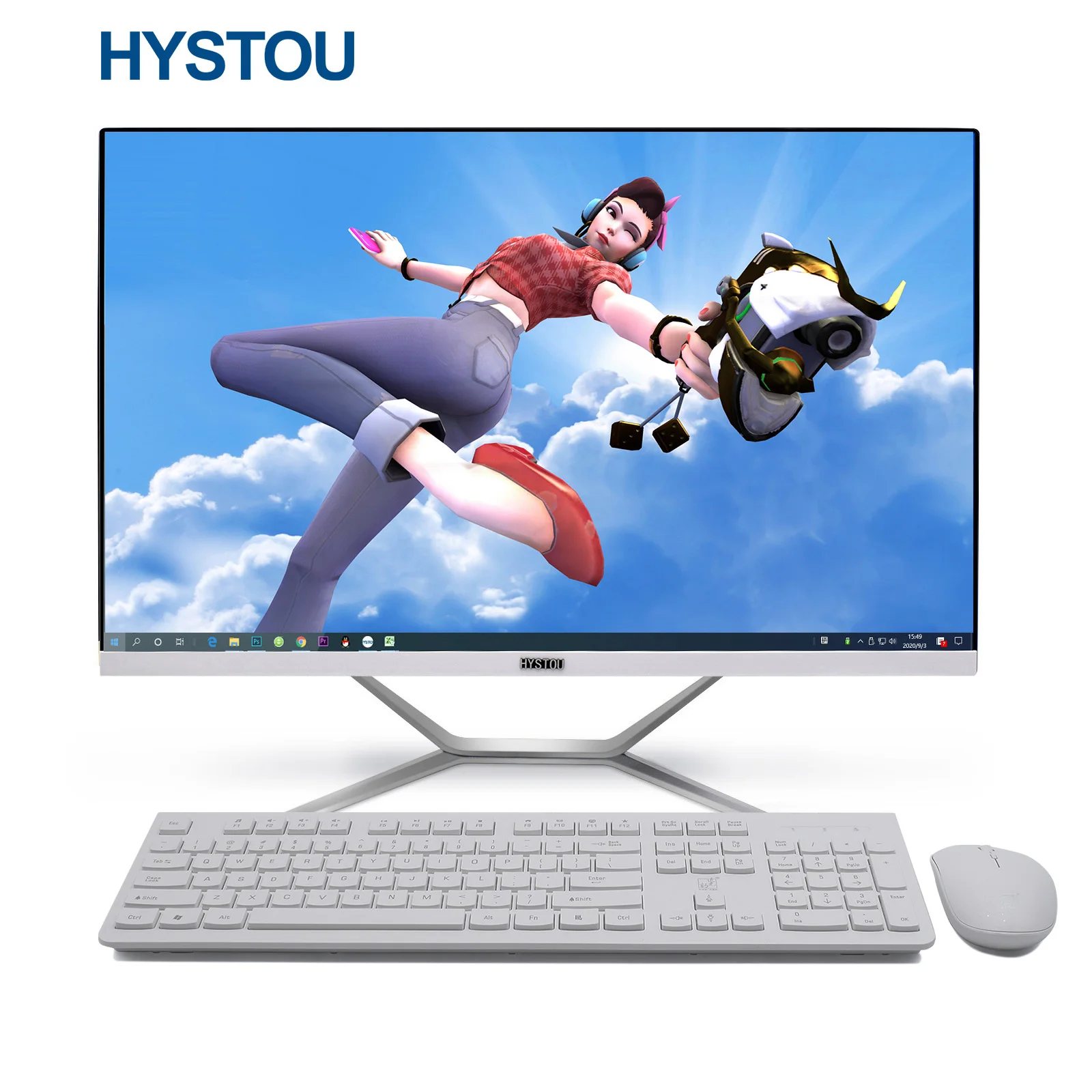 HYSTOU 27 inch All In One PC i7 9700F i9 11900F GTX 1050 TI Gaming Graphics Card Desktop Computer All-in-One PC