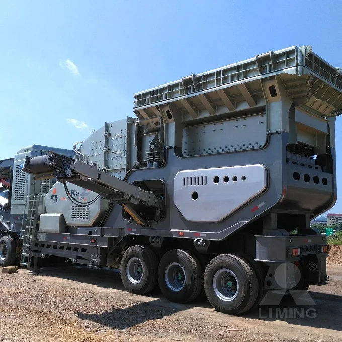 60 Tph Complete Mobile Concrete Stone Crusher Plant With Rubber Belt Conveyor