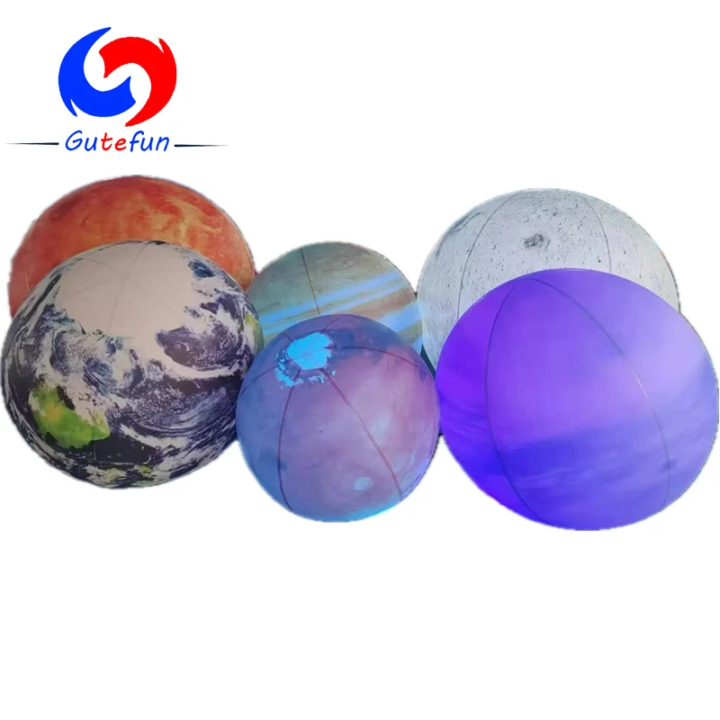 verified supplier customized ceiling hang SUN /MOON/ EARTH / NEPTUNE /JUPITER/MARS inflatable planets balloons