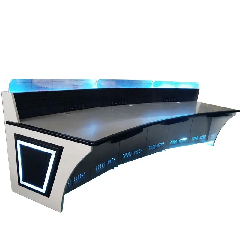 Command Room LED Acrylic Console Desk Security Command Computer Workbench Operating Platform Commercial Office Table