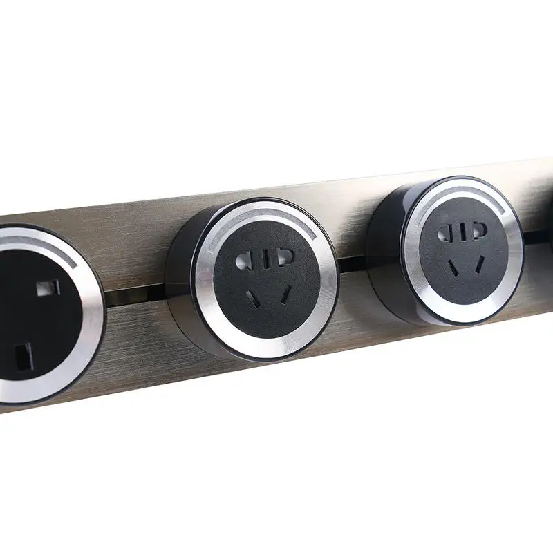 Universal Multi Smart Office Desk Power Track System Electric Socket Outlet / Electric Track For Multi Electrical Sockets