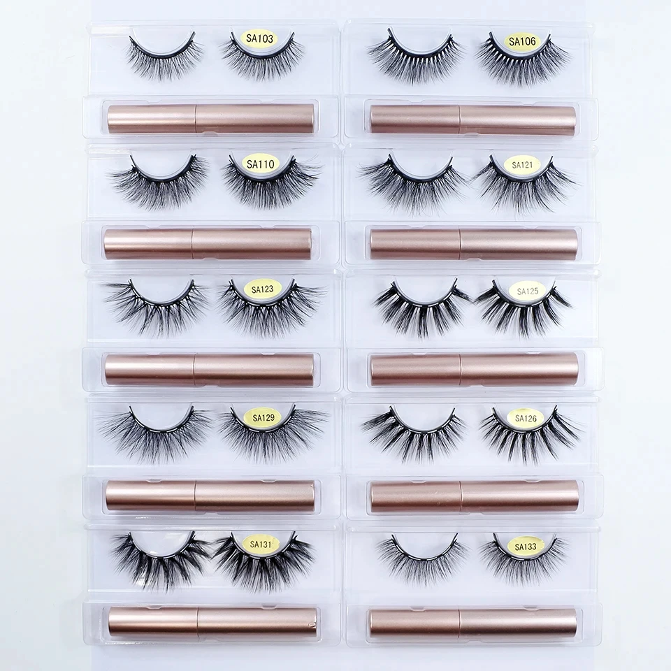 Factory Supply Wholesale Magnetic Eyelashes with Magnetic Lashes Glue of Natural Soft Faux Mink Lashes Makeup Lashes