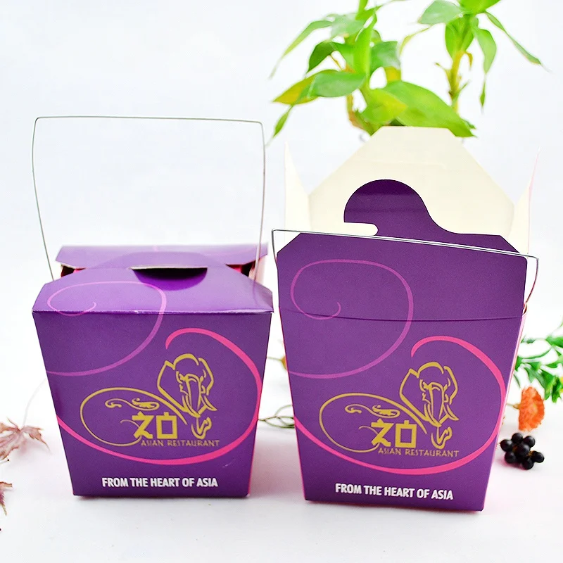 Leak and Grease Resistant Takeout Noodle Fried Rice Food Kraft Paper Take Out Box Container
