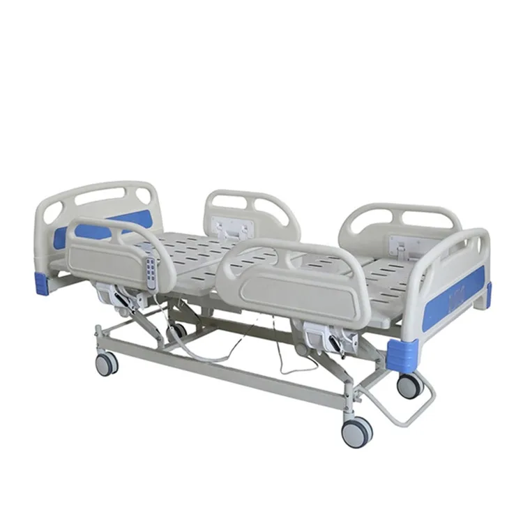 BT-AE011 Cheap 5 function electric hospital bed medical automatic patient bed with 4 ABS side rails mattress wheels price