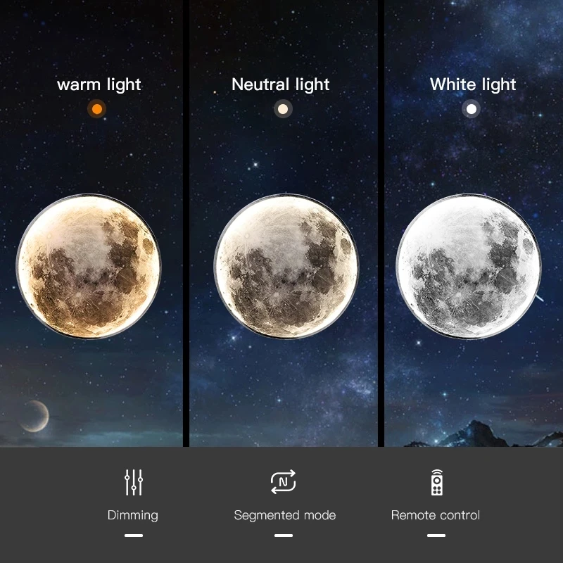 New Nordic Style Light Luxury Creative Decoration Moon Wall Lamp Ceiling Lamp For Bedroom