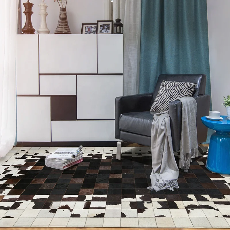 Colourful High Quality Large Cow Skin Leather Luxury Ballroom Carpets