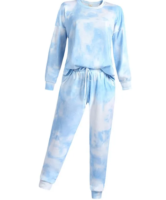 
Long Sleeve Plain Unisex Boys Sleepwear Tie Dye Kids Pajamas Loungewear Lounge Sets 