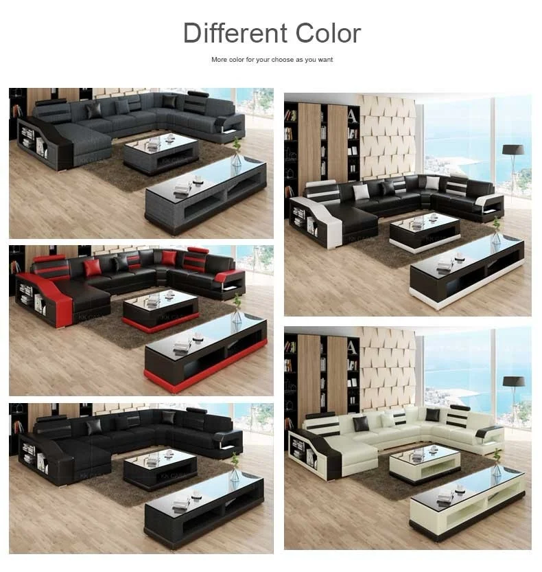 Factory Wholesale Modern U Shaped sofa set Couch Sets sofas sectionals foshan shunde furniture living room furniture