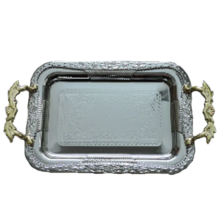 
Best selling tableware metal plate stainless steel multi sizes serving tray steel food fruit tray for hotel wedding party 
