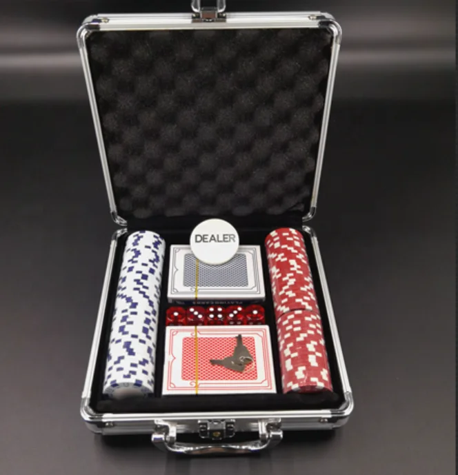 
100PCS 11.5 G Dice poker chips set with aluminium case 