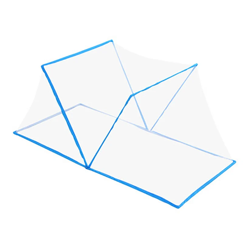 
Hot Sale Aluminium Waterproof Polyester Pleated Bed Net Mosquito Net Tent Foldable Blue 