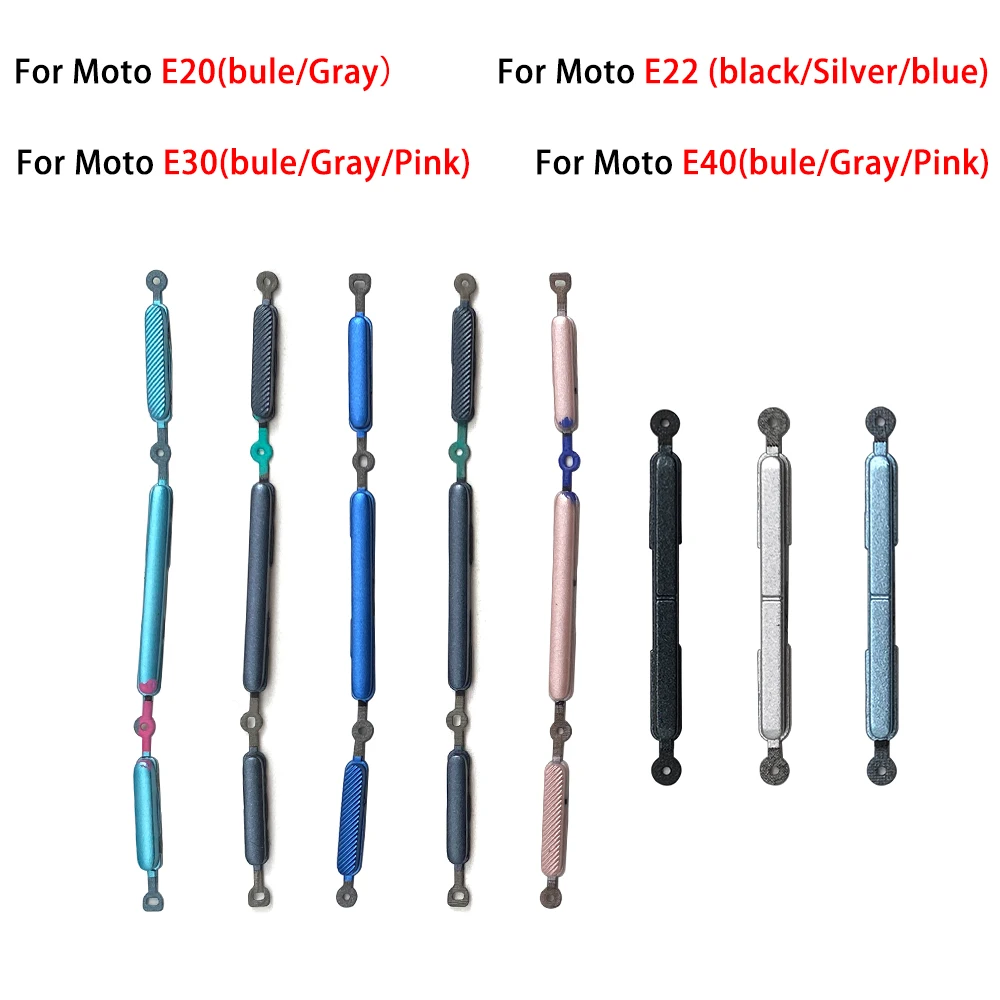 Wholesale Factory Price Power Volume Button Side Key For Moto E20 E22 E30 E40 ON / OFF Button Key Set Mobile Spare Parts