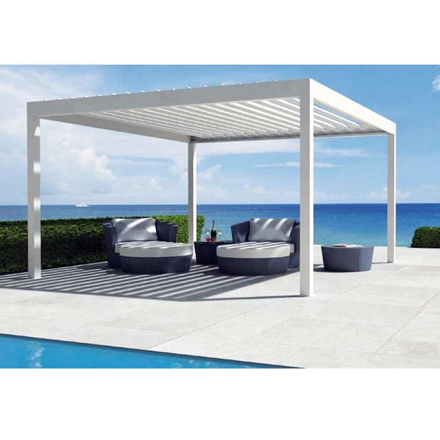 
Bespoke Outdoor Modern Square Tube Garden Terrace Patio Gazebo Folding Louver Side Blinds Bioclimatic aluminum gazebo pergola 