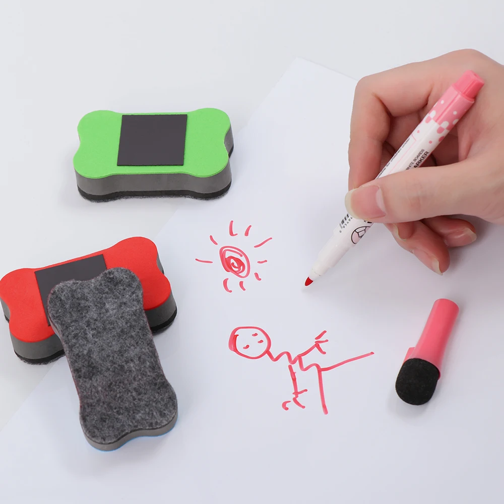 Hot Premium Magnetic Whiteboard Erasers Small Colorful Erasers For Classroom Home And Office