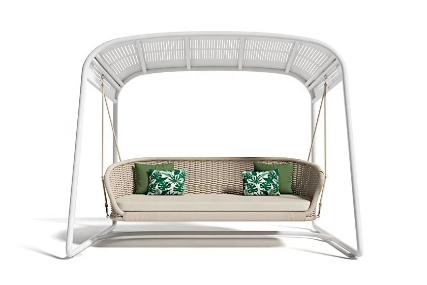 Hotel luxury  outdoor furniture 3 seater  canopy  swings